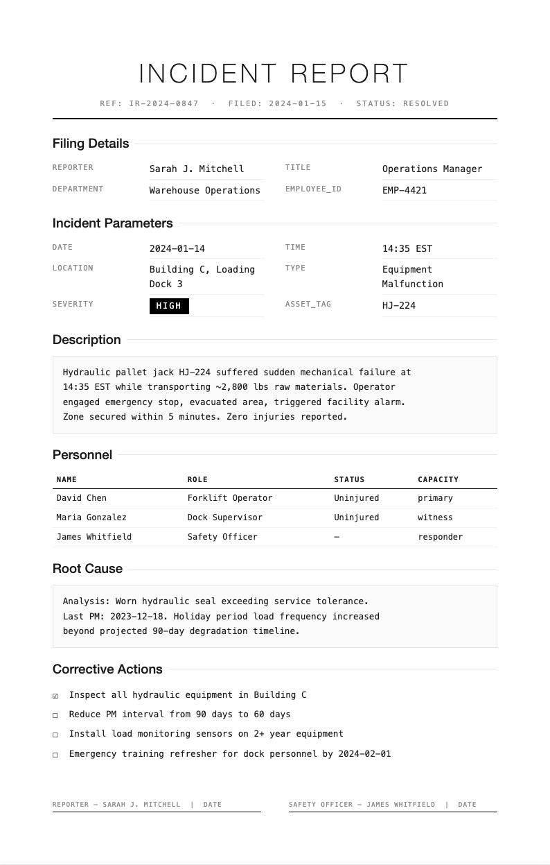 Tech minimalist incident report